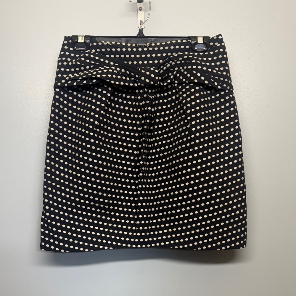 Anthropologie Hoss Intropia Polka Dot Black A-Line Twist Skirt